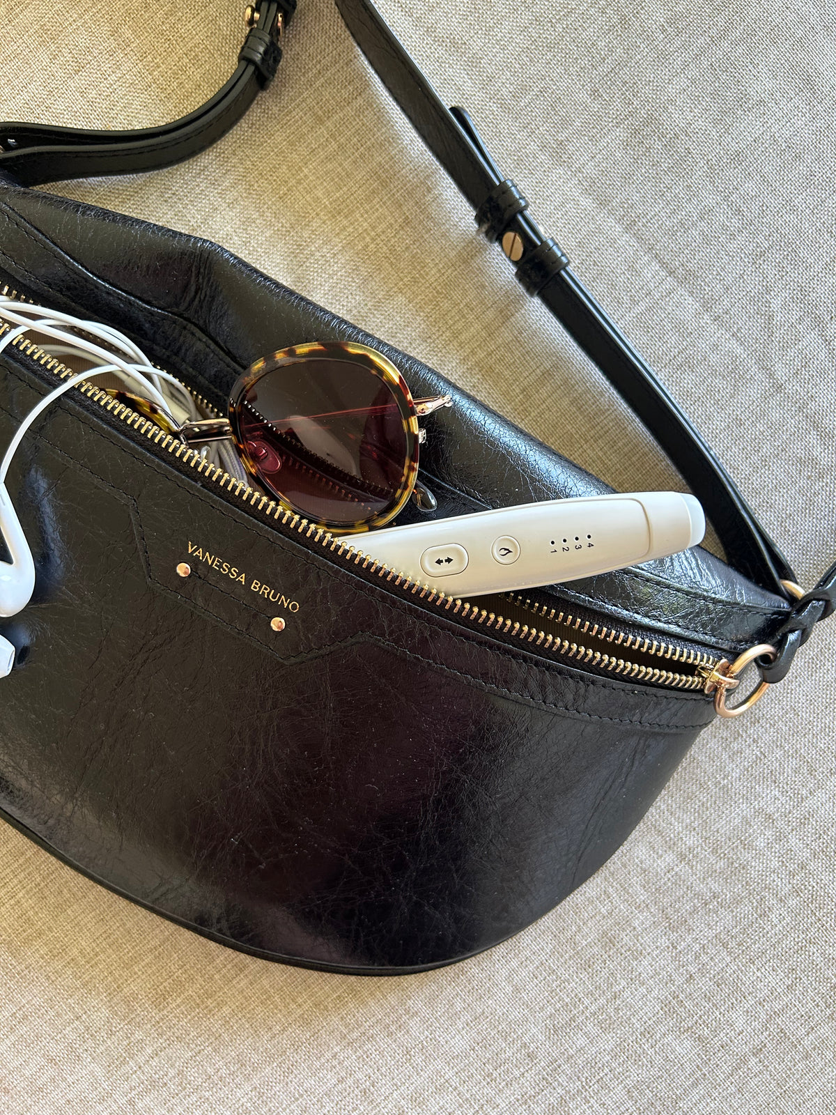 Zuvia insect bite device in travel bag — compact and TSA-safe